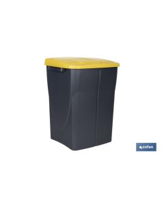 CUBO DE BASURA PARA RECICLAR 45 LITROS  COLOR AMARILLO 36.5 X 36 X 51  CM COFAN