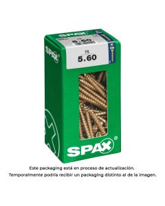 Caja 75 uds. tornillo madera spax cab. plana yellox 5,0x60mm spax