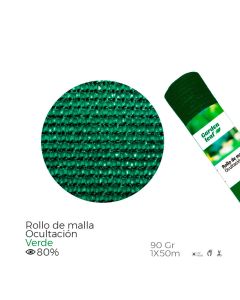 Rollo de malla de ocultacion color verde 90g 1x50m edm