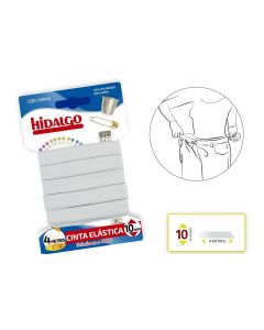 Blister cinta elástica 10mmx4mts.blanco hidalgo