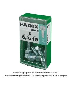 Caja s 6 unid. tornillo rosca chapa hexagonal autot. 6,3x19mm fadix