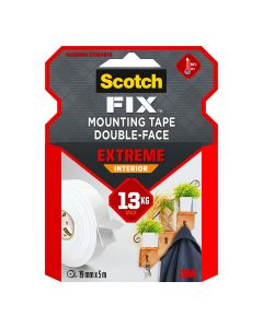Cinta doble cara de montaje para interiores extreme, 19mmx5m, máx 13 kg