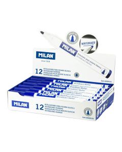 Caja de 12 rotuladores azules ø4,7mm para pizarra blanca milan