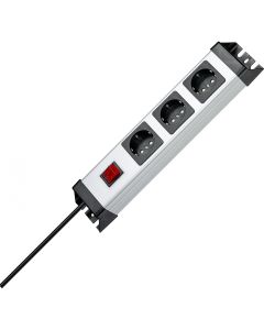 Prolongador 3 tomas (2p+t tipo f) + 1 interruptor