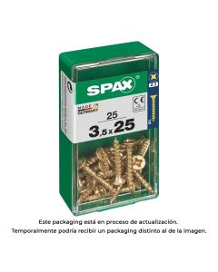 Caja 25 unid. tornillo madera spax cabeza plana yellox 3,5x25mm spax