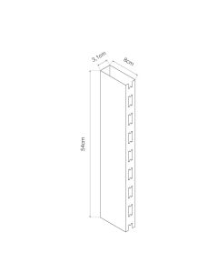 Prolongador poste gris 400x80x30mm basics