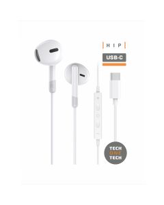 Auriculares hip blancos, con usb-c. tech one tech