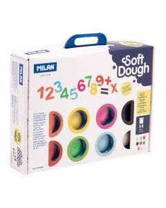 Maletín 8 botes 59g. pasta blanda soft dough c/herramientas "números" milan