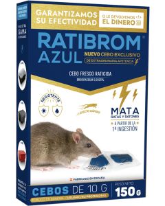 RATICIDA CEBO FRESCO RATIBROM  AZUL150GR