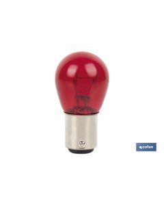 LÁMPARA COFAN 2 POLOS ROJA DESCENTRADA P215W (BAW15D) 12V VENTA UNITARIA COFAN