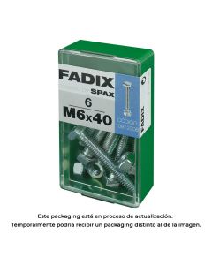 Caja s 6 unid. tornillo metrica cab hex+tuerca cinc m 6x40mm fadix