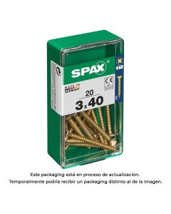 Caja 20 unid. tornillo madera spax cabeza plana yellox 3,0x40mm spax