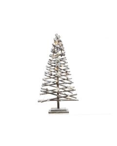 Arbol de troncos micro led efecto nevado 80cm