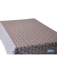 ROLLO MANTEL ANTIMANCHAS RESINADO 50% ALG50% POL. ROSAS 1,40x25m