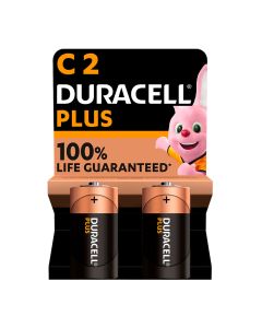 Pila alkalina duracell plus power c - lr14 1,5v (blister 2 unid. ø26,2x50mm