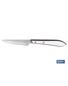 PACK 3 CUCHILLO CHULETERO  MICRODENTADO HOJA 10cm  MODELO GULASH BLANCO COFAN