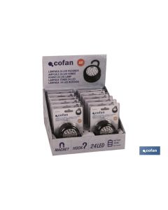 EXPOSITOR 12 UDS LINTERNA 24 LED IMANGANCHO COFAN