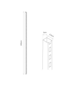 Perfil pared gris 2400x30x23mm ral7015 basics