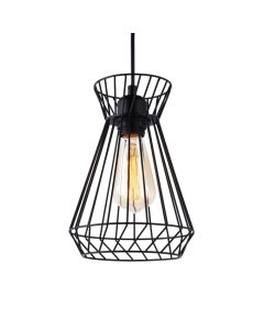 Lámpara de techo metalica e27 60w color negro ø19 x 26 x 130 cm