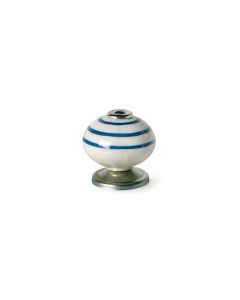 Blister con 4 pomos redondos para mueble fabricado en porcelana acabado azul mod. e501 ø40mm rei