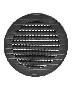 Rejilla ventilación redonda empotrable con mosquitera ø100mm abs gris antracita