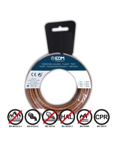 Carrete cablecillo h07z1-k 2,50 mm² marrón, 25 m