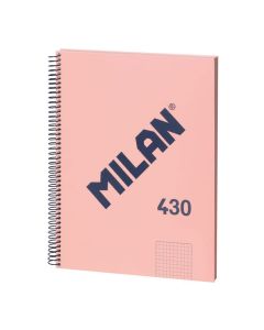 Cuaderno a4 con espiral cuadriculado 5 x 5 mm rosa