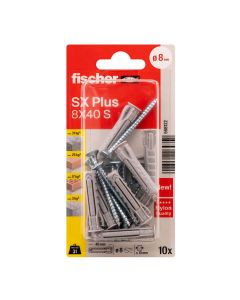 Blister taco+tornillo sx ø8x40mm sk nv 10 unid. 568122 fischer