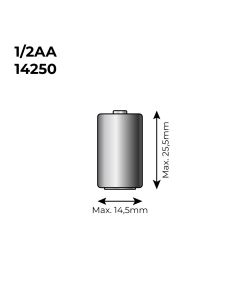 Pila de litio lpt2 150 1/2 3,6v (mod. 14250) 1200mah ø14,5x25,5mm