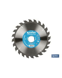 DISCO DE SIERRA CIRCULAR PARA MADERA Ø190 X 2,5 X 30 MM, 24 DIENTES COFAN