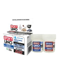 Adhesivo epoxy general cristalino 50gr unoc40 fusion epoxy black label