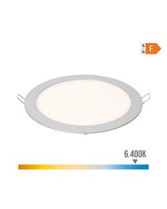 Downlight led empotrable redondo 20w luz fria 6400k 1500lm cromado ø22,5cm edm