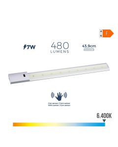 Regleta led con sensor 7 w 480 lm 6500 k luz fria 43.9 x 5.5 cm