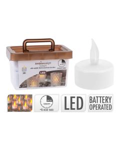 Set 24 velas led efecto fuego real