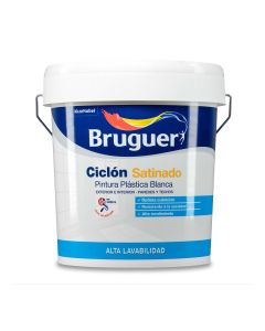 Pintura plástica ciclón satinada blanca 15l bruguer