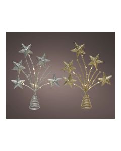 Adorno para copa árbol de navidad estrella 5x21x31cm 12 leds colores surtidos