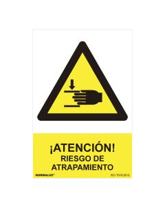 Cartel peligro "atencion riesgo de atrapamiento" (pvc 0.7mm) 30x40cm normaluz