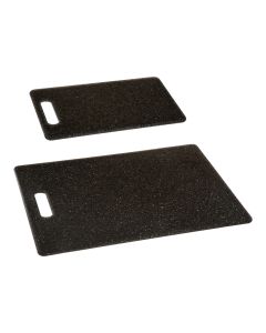 Kit con 2 tablas para cortar de polipropileno color negro 25x15x0,8cm y 36,4x27,5x0,8cm