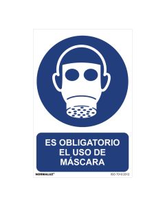 Cartel "es obligatorio el uso de mascara" (pvc 0,7mm) 30x40cm normaluz