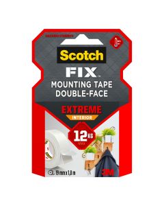 Cinta doble cara de montaje para interiores extreme, 19mmx1,8m, máx 12 kg