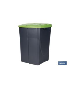 CUBO DE BASURA PARA RECICLAR 45 LITROS  COLOR VERDE 36.5 X 36 X 51  CM COFAN