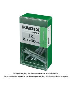 Caja s 12 unid. clavo cp estriado acero 2,7x40mm fadix