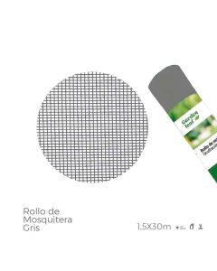 Rollo de mosquitera de color gris 1,50x30m