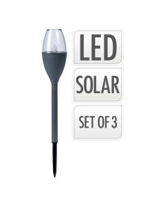 Set 3 lamparas solares color gris