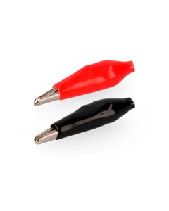 Pinza tipo cocodrilo 2 unidades 1 roja + 1 negra edm