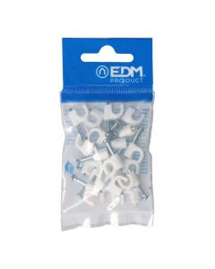 Grapa blanca para cable manguera tubular 2x1,0mm n°06 (blister 20 unid.)