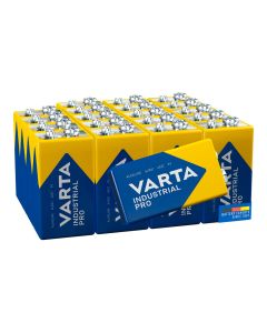 Pack de 20 pilas 9v - 6lr61 varta industrial pro 26,5x17,5x48,5mm