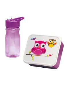 Caja infantil para merienda con cantimplora buho 0,85l/0,5l mondex