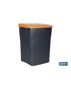 CUBO DE BASURA PARA RECICLAR 45 LITROS  COLOR NARANJA 36.5 X 36 X 51  CM COFAN