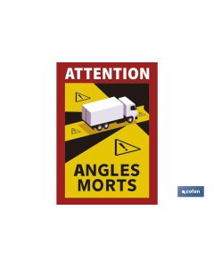 ETIQUETA ADHESIVA «ATTENTION ANGLES MORTS» AUTOBUSES VENTA UNITARIA COFAN